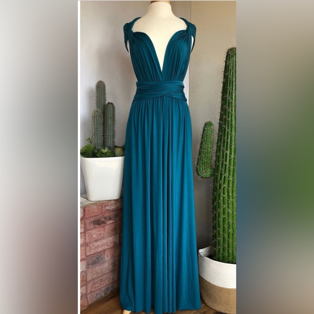 Convertible infinity teal maxi dress gown Sz A (Sz 0-12)